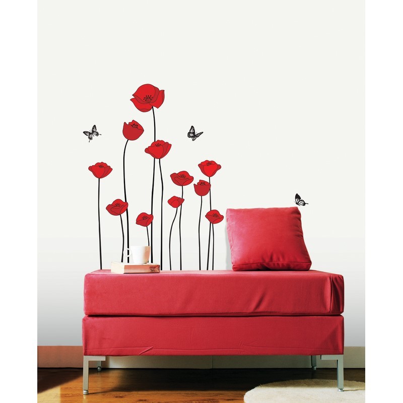 Stickers Fleurs de Coquelicots - Stickers muraux nature décoration design