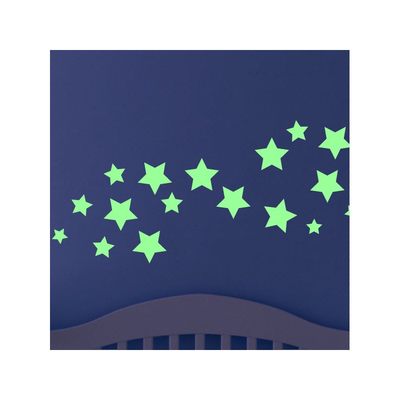 Sticker Phosphorescent Fée partageant étoiles pas cher - Stickers Enfants  discount - stickers muraux - madeco-stickers