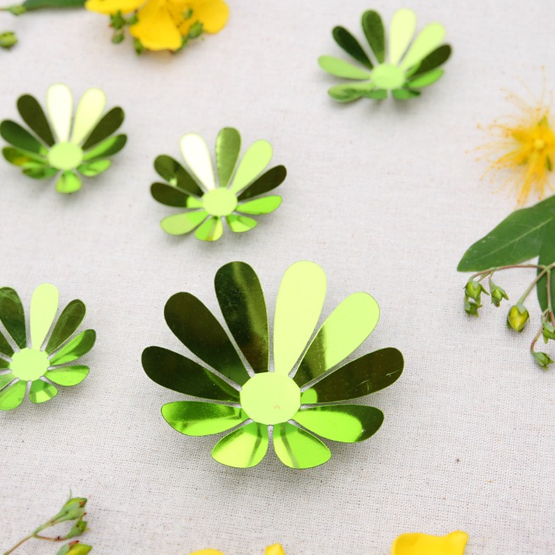 Sticker fleurs 3D chics adhésives MIROIR VERT pas cher - Accueil discount - stickers  muraux - madeco-stickers