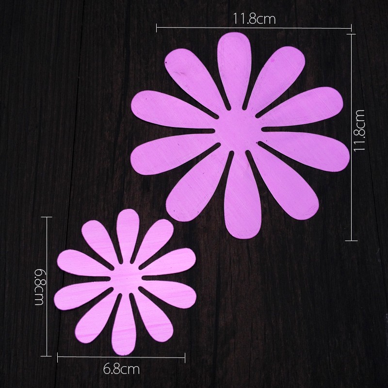 Sticker fleurs 3D chics adhésives MIROIR VIOLET pas cher