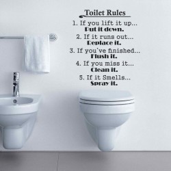 Sticker Toilettes usage limité à 5min. Lecture tolérée - Makrea Stickers