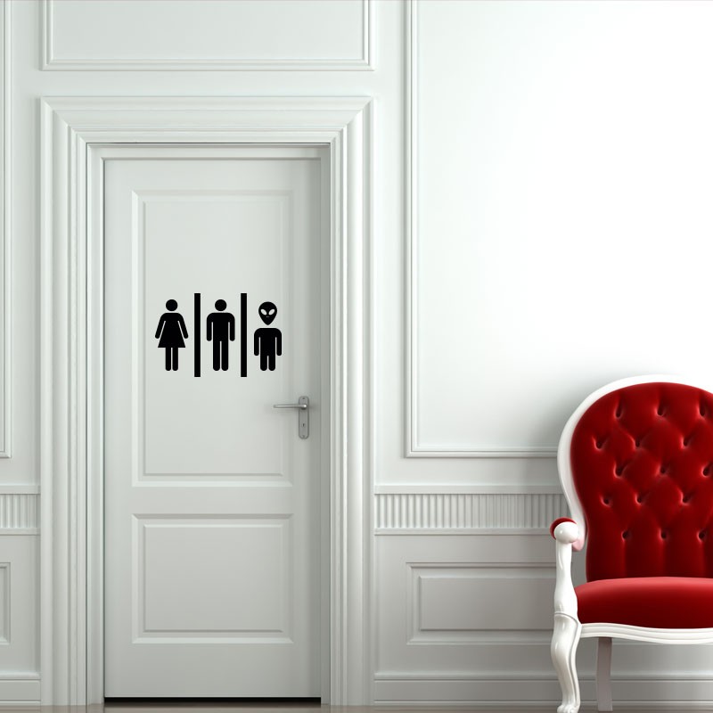 Stickers toilettes. Sticker porte toilettes homme femme