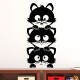 Sticker mignons trois petits chatons