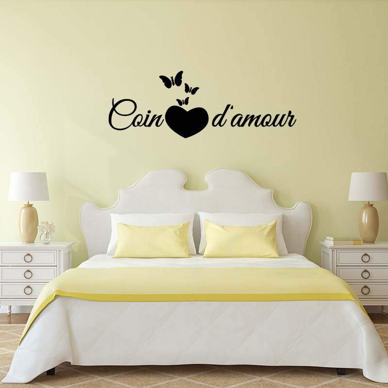 Sticker citation chambre Coin d'amour pas cher - Stickers Citations  discount - stickers muraux - madeco-stickers